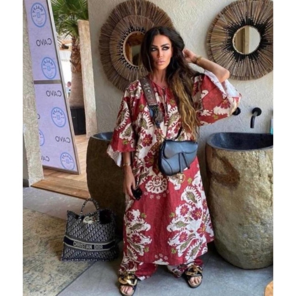 ZARA Linen Printed Tunic Dress